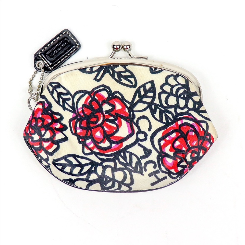 COACH DAISY Graffiti Frame Pouch coin purse.